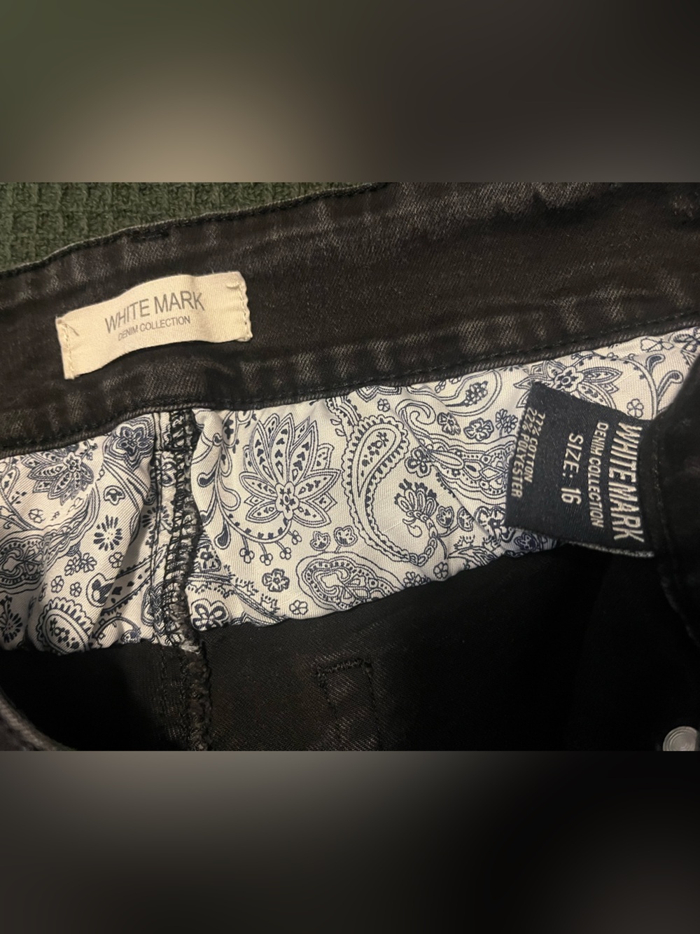 White Mark Denim Collection women’s plus size stretch skinny jeans size 16 black - Picture 2 of 9
